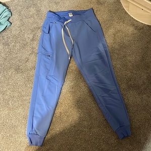 Figs Zamora Jogger Scrub Pants. Ceil blue color.